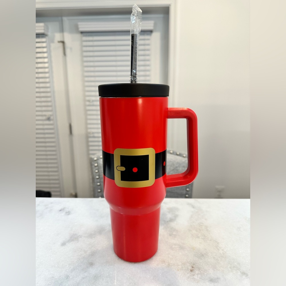 Hallmark Christmas Holiday 40oz Insulated Tumbler Santa's Belt Design-Brand New